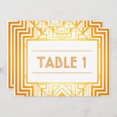 ゴールド幾何学テーブルナンバー 招待状 (正面/裏面)