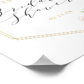 ゴールド幾何学模様のフラワーブライダルシャワーウェルカム ポスター (角)