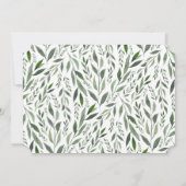 ゴールド幾何学的な水彩画のグリーン 招待状 (裏面)