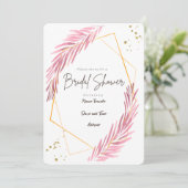 ゴールド幾何学的な結婚前お茶会の招待状 招待状 (スタンド正面)