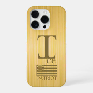 ゴールド愛国モノグラム「I」スマホケース - アメリカン iPhone 16 PROケース