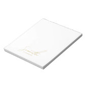 ゴールド手書きスクリプトのタイポグラフィ ノートパッド (回転)