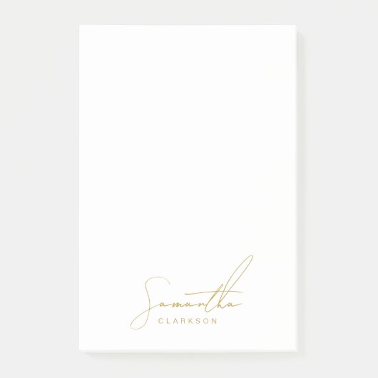 ゴールド手書きスクリプトタイポグラフィ ポストイット (正面)