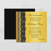 ゴールド法人ホリデーパーティー招待状 招待状 (正面/裏面)