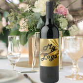 ゴールド流体ロゴ画像ビジネス ワインラベル