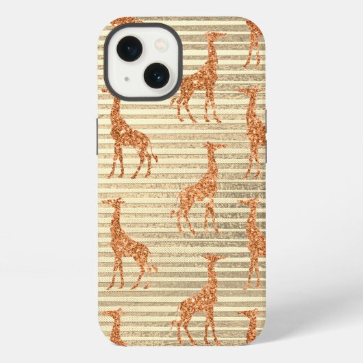 ゴールド箔にキラキラのキリン iPhoneケース (裏面)