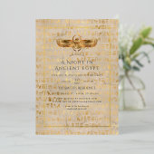 ゴールド箔のエジプトをテーマにしたパーティー 箔招待状 (立ち正面)