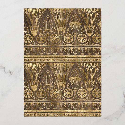 ゴールド箔のエジプトをテーマにしたパーティー 箔招待状 (裏面)