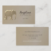 ゴールド箔のエレガントなゾウのモダン名刺 名刺 (正面/裏面)