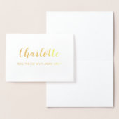 ゴールド箔のカード | 私のフラワーガールになってくれる？ 箔カード (ディスプレー)