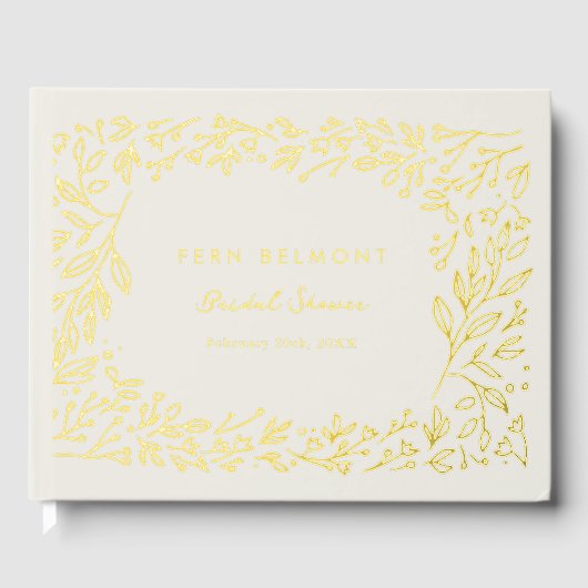 ゴールド箔のガーデン ブライダルシャワー ゴールドフォイル ゲストブック (正面)
