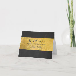 ゴールド箔のモダンなウェディング お礼のカード サンキューカード