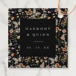 ゴールド箔のワイルドフラワーの結婚式のお礼タグ フェイバータグ