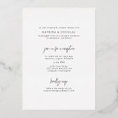 ゴールド箔の秘密結婚発表写真 箔招待状 (裏面)