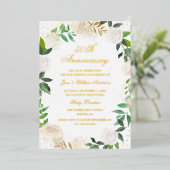 ゴールド箔の花輪 アニバーサリー 箔招待状 (立ち正面)