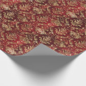 ゴールド箔アクセント付きシームレスクリスマスパターン ラッピングペーパー (角)