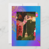 ゴールド箔アラビアンボリウッドウェディングフォト セーブザデート (裏面)