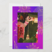 ゴールド箔アラビアンボリウッドウェディング写真 セーブザデート (裏面)