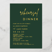 ゴールド箔エメラルドグリーンリハーサルディナー 箔招待状 (正面)