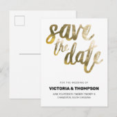 ゴールド箔カスタムオーダーメイドウェディング 案内ポストカード (正面/裏面)