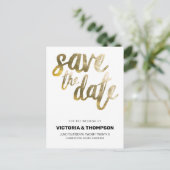 ゴールド箔カスタムパーソナライズウェディング 案内ポストカード (スタンド正面)