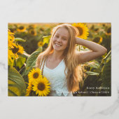 ゴールド箔カリグラフィー卒業おめでとうカード 箔招待状 (正面)