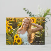 ゴールド箔カリグラフィー卒業お知らせ 箔招待状 (立ち正面)