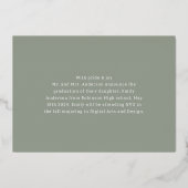 ゴールド箔カリグラフィー卒業発表カード 箔招待状 (裏面)