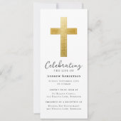 ゴールド箔クロス葬儀デジタル招待状 招待状 (正面)