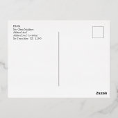 ゴールド箔サンクス お名前とメッセージを追加 箔招待状ポストカード (裏面)