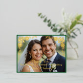 ゴールド箔サンクス お名前とメッセージを追加 箔招待状ポストカード (立ち正面)