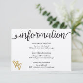 ゴールド箔ハートクラフト紙情報カード エンクロージャーカード (スタンド正面)