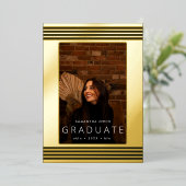 ゴールド箔プレス |フレーム大学院のお知らせ 箔招待状 (立ち正面)