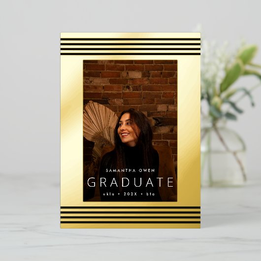 ゴールド箔プレス |フレーム大学院のお知らせ 箔招待状 (立ち正面)