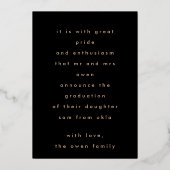 ゴールド箔プレス |フレーム大学院のお知らせ 箔招待状 (裏面)