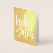 ゴールド箔ホリーすてきクリスマスインサイド 箔カード (正面)