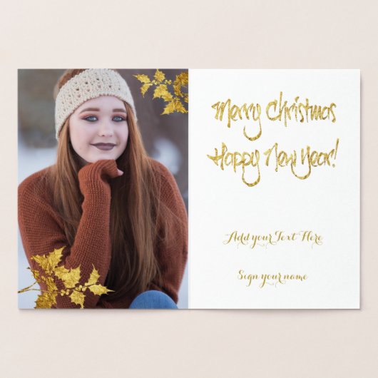 ゴールド箔ホリーすてきクリスマスインサイド 箔カード (内部)