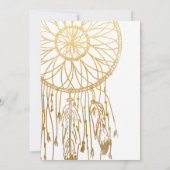 ゴールド箔ボヘミアンドリームキャッチャー卒業パーティー 招待状 (裏面)