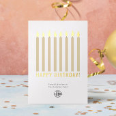 ゴールド箔ロゴキャンドル ビジネス 誕生日カード 箔招待状
