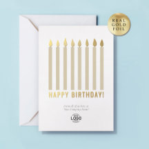 ゴールド箔ロゴキャンドル ビジネス 誕生日カード