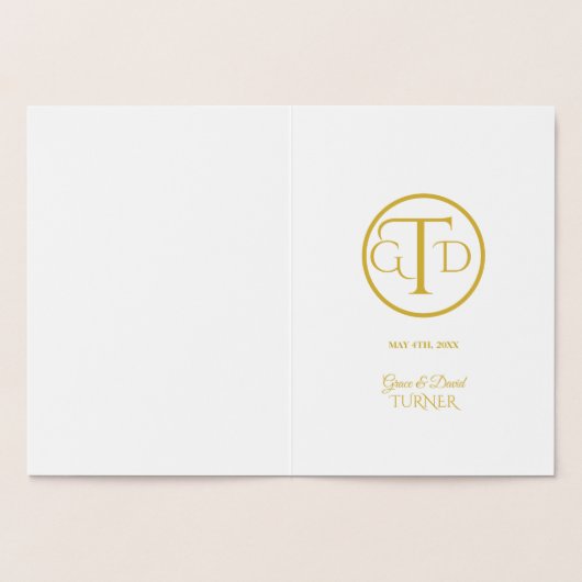 ゴールド箔仕上げ 50周年 結婚記念日 箔カード (内部)