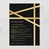 ゴールド箔効果の幾何学的なスタイルの結婚式の詳細 エンクロージャーカード (正面)