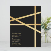 ゴールド箔効果幾何学スタイルの結婚式 プログラム (スタンド正面)