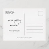 ゴールド箔押しいち早くお知らせする結婚式の写真ポストカード 箔シーズンポストカード (裏面)