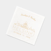ゴールド箔押しのヘルシンキ結婚式用ナプキン 箔ナプキン (左)