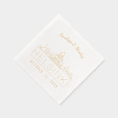 ゴールド箔押しのヘルシンキ結婚式用ナプキン 箔ナプキン (右)