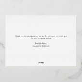 ゴールド箔押しのボールドテキストの結婚式サンクスカード 箔シーズンカード (裏面)