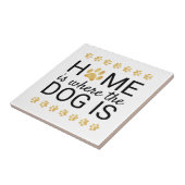 ゴールド箔押し肉球でおうちを飾ろう Home Is Where The Dog Is タイル (側面)