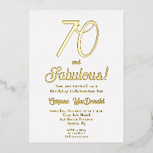 ゴールド箔押し70歳の誕生日パーティー