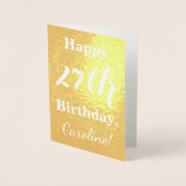 ゴールド箔押し「HAPPY 27th BIRTHDAY」 名前変更可能 箔カード (正面)